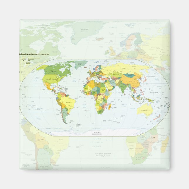 Imán Atlas del País del Mapa Mundial (Frente)