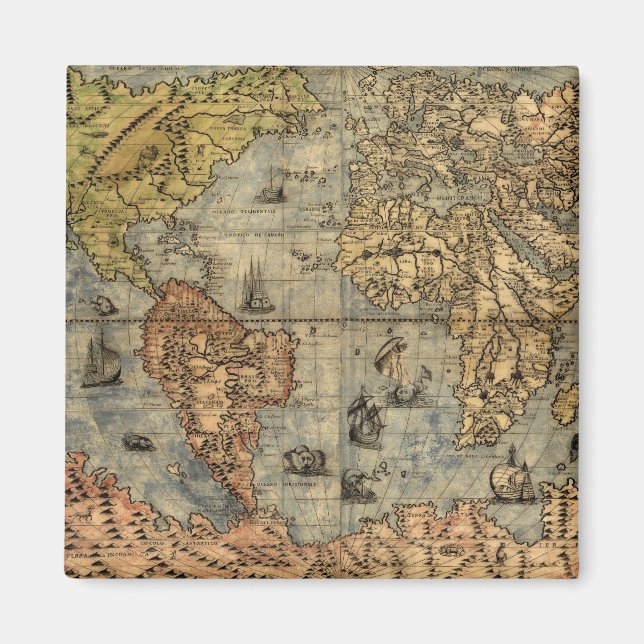 Imán Atlas histórico de la cosecha de mapas del mundo (Frente)