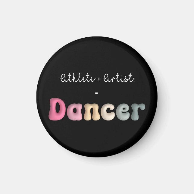 Imán Atleta + artista = bailarín, gifT gracioso para ba (Frente)