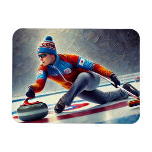Imán Atleta deportiva Curling Player