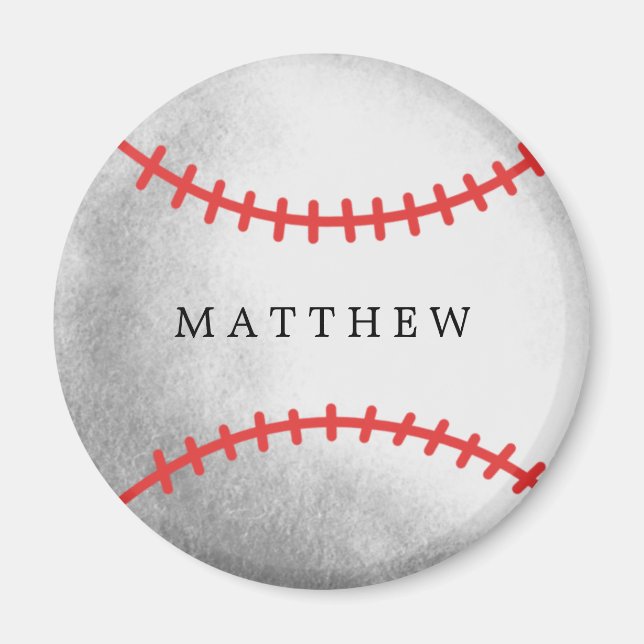 Imán Atleta Deportivo de Béisbol con nombre (Frente)