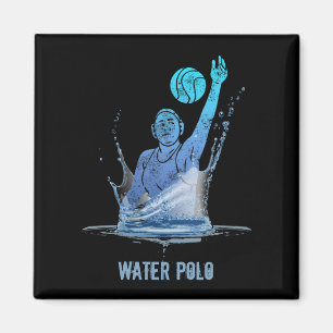 Imán Atleta deportivo vintage Water Polo con bola