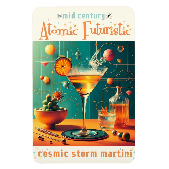 Imán Atomic Futuristic Cosmic Storm Martini (Vertical)