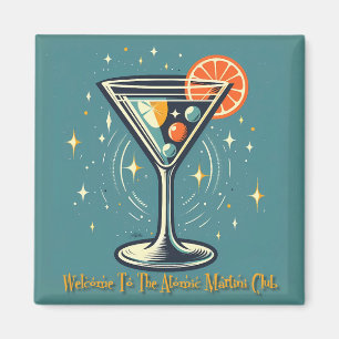 Imán Atomic Martini Club Cóctel Retro Futurista