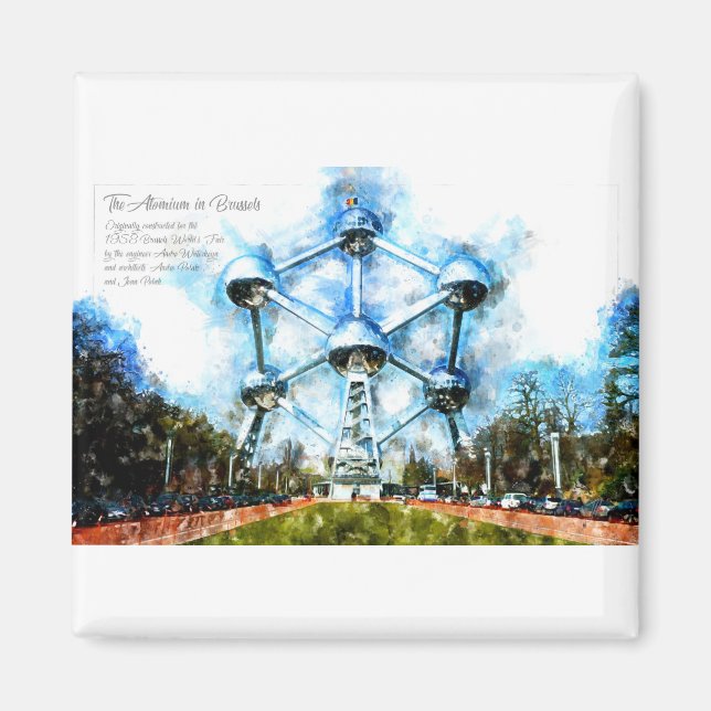 Imán Atomium Brussels Aquarell (Frente)