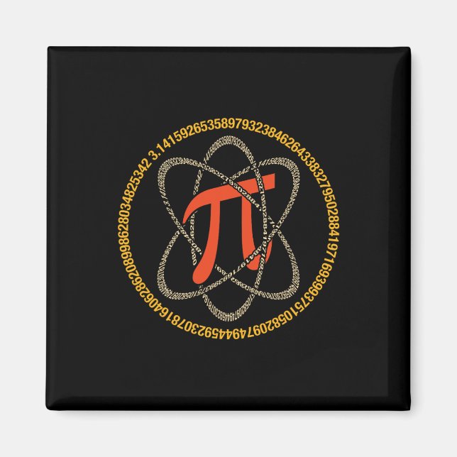 Imán Átomo De Pi - Regalo De Pi Day Y Math Lover (Frente)