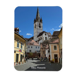 Imán Atractiva vista de Sibiu, Rumania en un
