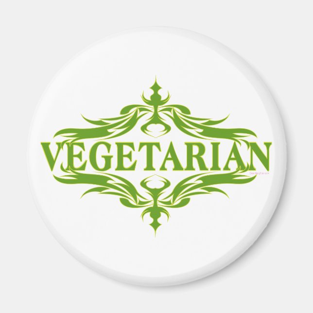 Imán Atractivo En Verde - Vegetariano (Frente)