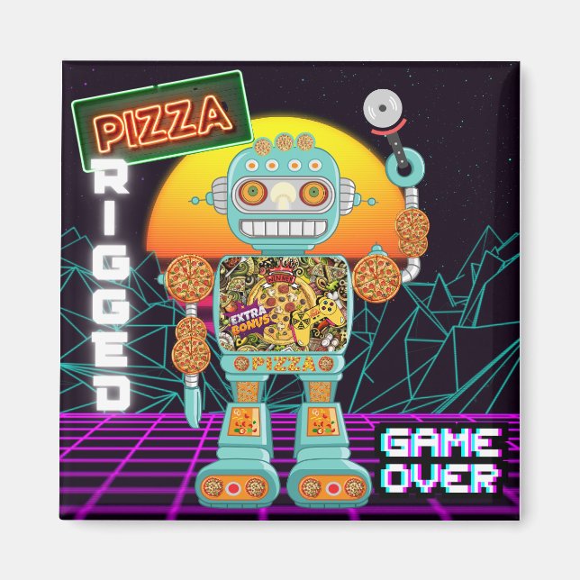 Imán Atrapado con pizza - Fin del juego (Frente)