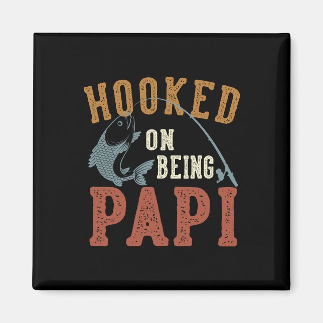 Imán Atrapado en ser Papi Día del Padre Pesca Papi  (Frente)