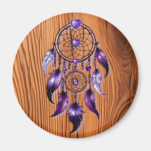 Imán Atrapasueños corazón de Amatista (Frente)