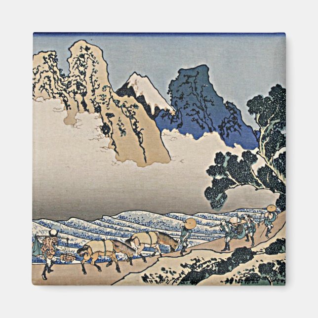 Imán Atrás de la montaña Fuji del río Minobu Hokusai (Frente)
