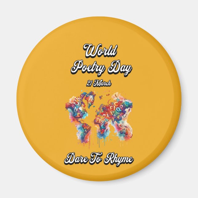 Imán Atrévete a rimar. Día Mundial de la Poesía. (Frente)