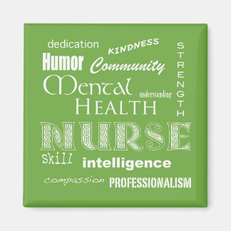 Imán Atributos de Enfermero de Salud Mental-Verde Lime