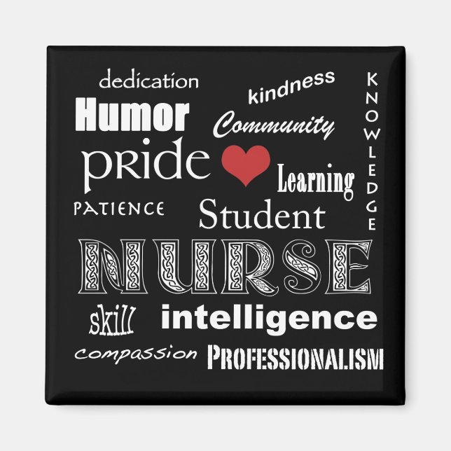 Imán Atributos del Orgullo de Enfermería Estudiantil-Bl (Frente)