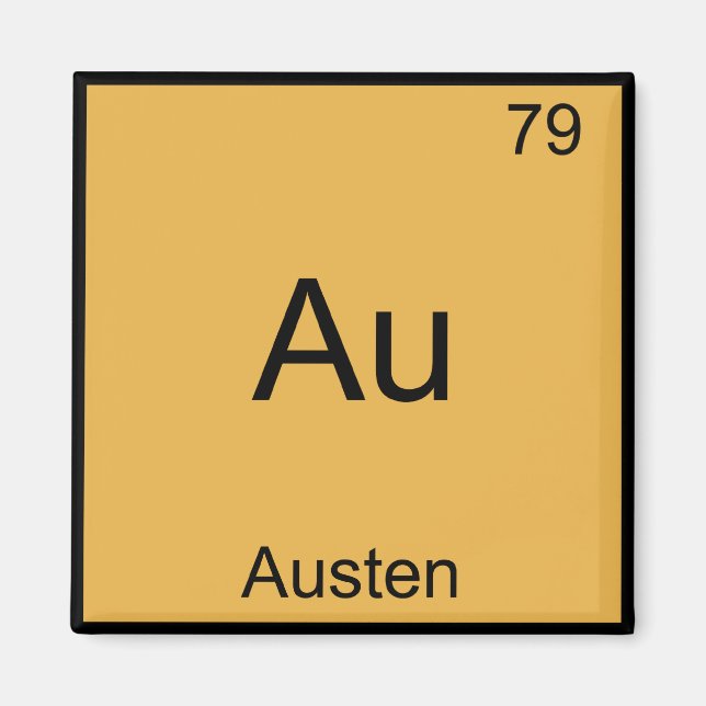 Imán Au - Austen Funny Chemistry Element Symbol T-Shirt (Frente)