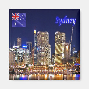 Imán AU - Australia - Sydney - Puerto oscuro de noche