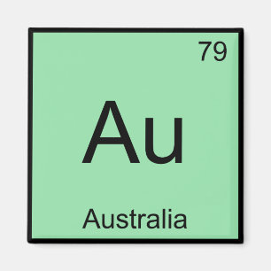 Imán Au - Símbolo del elemento de química de Australia 
