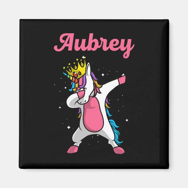 Imán Aubrey Gift Name Personalized Birday Dabbing Uni (Frente)