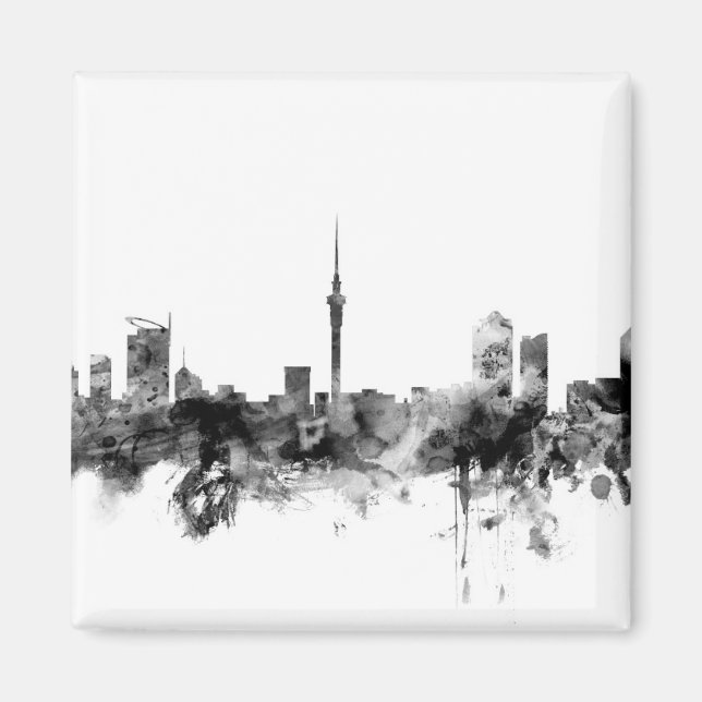 Imán Auckland New Zealand Skyline (Frente)