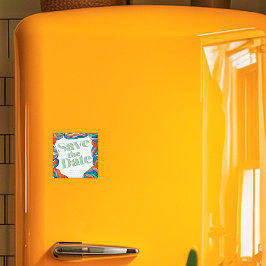 Imán Audaz Boho Groovy Retro Colorido Onda