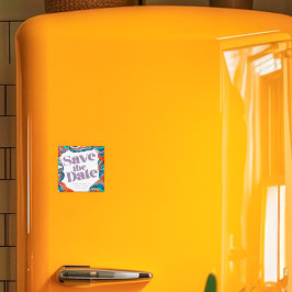 Imán Audaz Boho Groovy Retro Onda Colorida