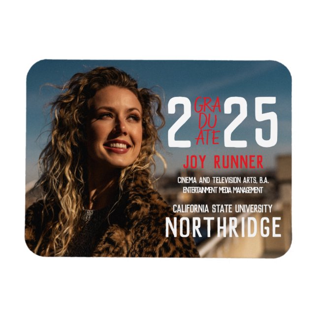 Imán Audaz Clase Moderna de Graduación de Foto 2025 (Horizontal)