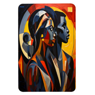 Imán Audaz Resumen Arte Retrato Cubista