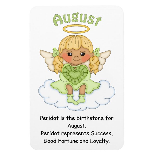 Imán August Birthstone Angel Blonde Premium Magnet (Vertical)