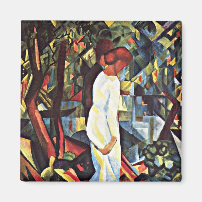 Imán August Macke: Pareja en los bosques, arte de 1912 (Frente)
