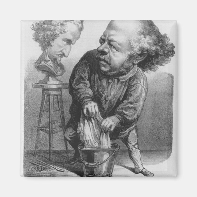 Imán Auguste Preault (1809-79), caricatura de Le Bou (Frente)