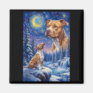 Imán Aullando a la luna meme animal perro pit americano