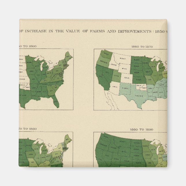 Imán Aumento del valor de las explotaciones 1850-1900 (Frente)
