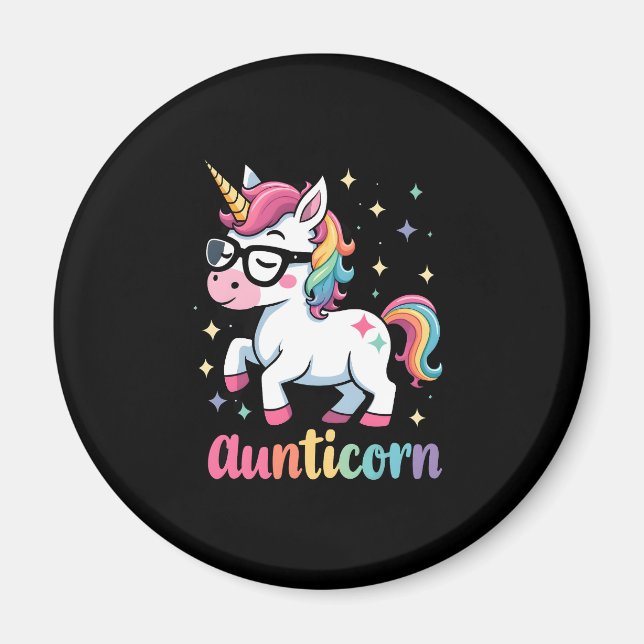 Imán Aunticorn Aunty Dabbing Unicorn Auntie Aunt Christ (Frente)
