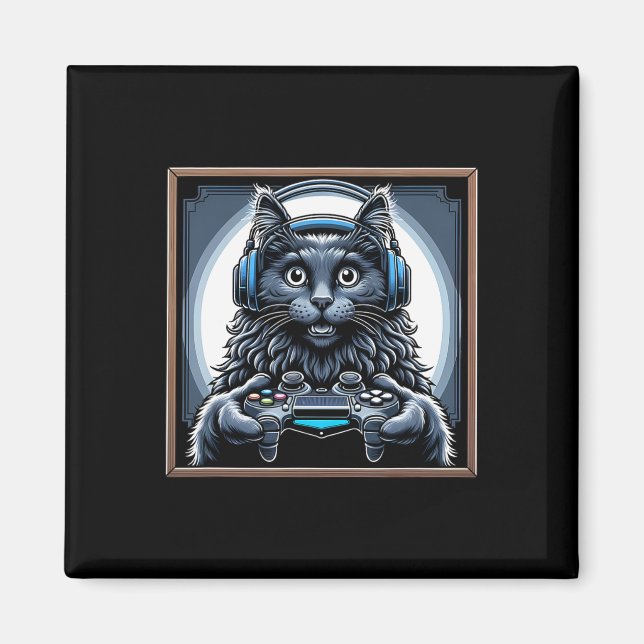 Imán Auricular Videojuego Nebelung Gato Jugando  (Frente)