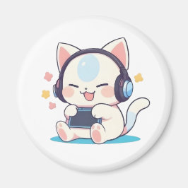 Imán Auriculares de gato Chibi lindos para consola port