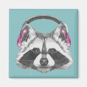 Imán Auriculares Raccoon