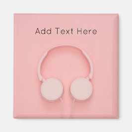 Imán Auriculares rosados con cables