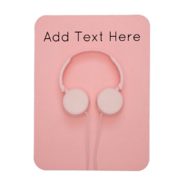 Imán Auriculares rosados con cables