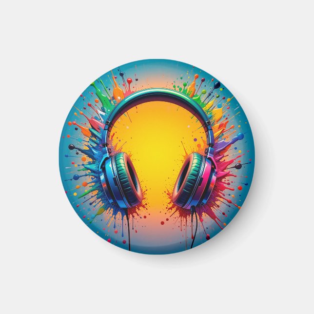 Imán Auriculares Vibrantes Contra Salpicaduras de Color (Frente)
