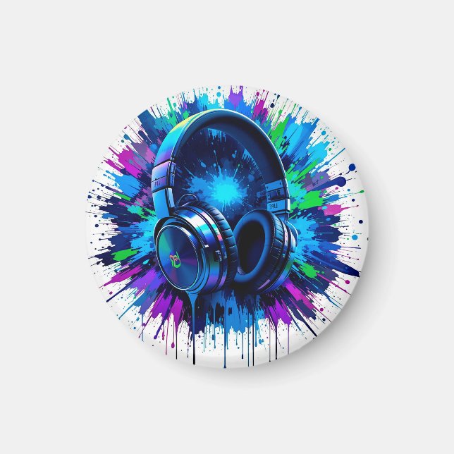 Imán Auriculares Vibrantes Contra Salpicaduras de Color (Frente)