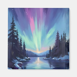 Imán Aurora Boreal | Acuarela de Luces del Norte