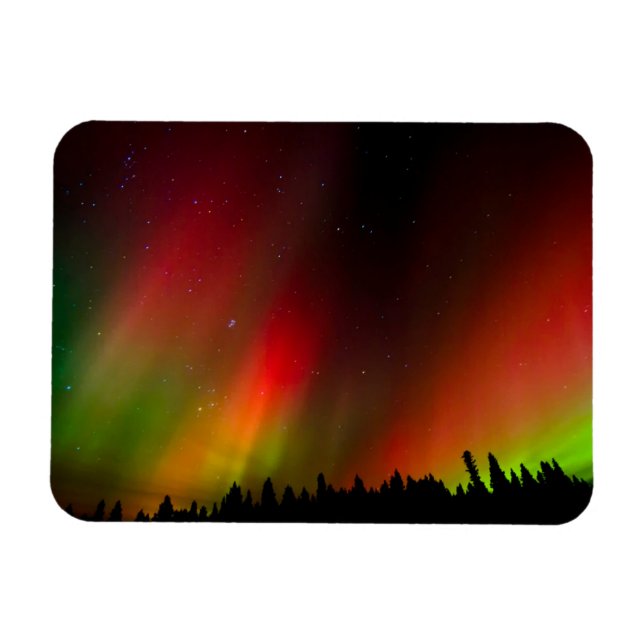 Imán Aurora boreal y árboles (Horizontal)