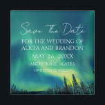 Imán Aurora Borealis Boda Magnet<br><div class="desc">Elegante,  moderno y de moda Aurora Borealis Boda,  Save the Date imnet. Luces del Norte,  Alaska. Puedes personalizarlo con tus detalles.</div>
