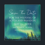 Imán Aurora Borealis Boda Magnet<br><div class="desc">Elegante,  moderno y de moda Aurora Borealis Boda,  Save the Date imnet. Luces del Norte,  Alaska. Puedes personalizarlo con tus detalles.</div>