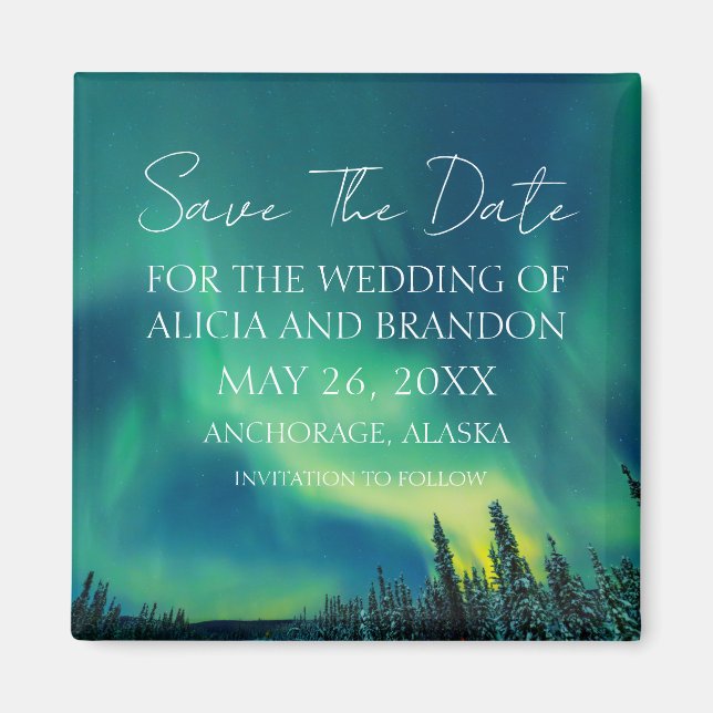 Imán Aurora Borealis Boda Magnet (Frente)
