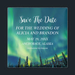 Imán Aurora Borealis Boda Magnet<br><div class="desc">Elegante,  moderno y de moda Aurora Borealis Boda,  Save the Date imnet. Luces del Norte,  Alaska. Puedes personalizarlo con tus detalles.</div>