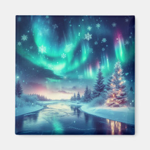 Imán aurora borealis/Navidades/invierno