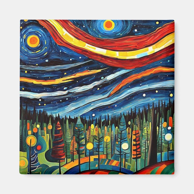 Imán Aurora sobre el bosque (Frente)