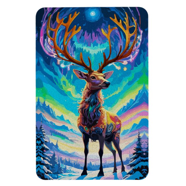 Imán Aurora Stag: Magia en la Noche (Vertical)